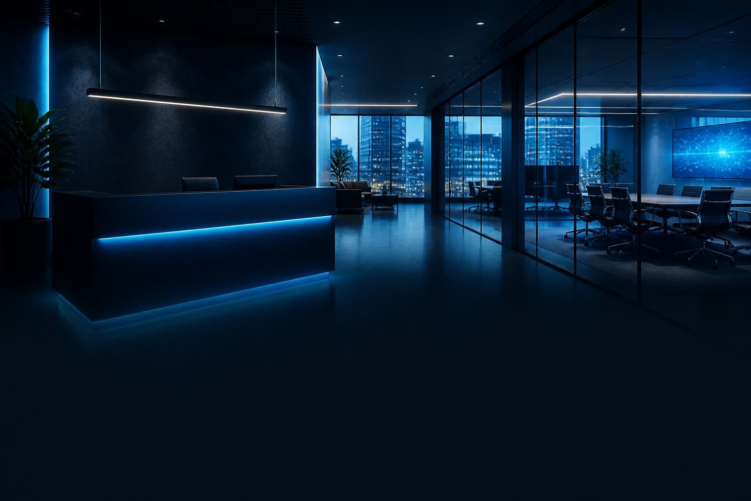 Modern technology office atmosphere for contact