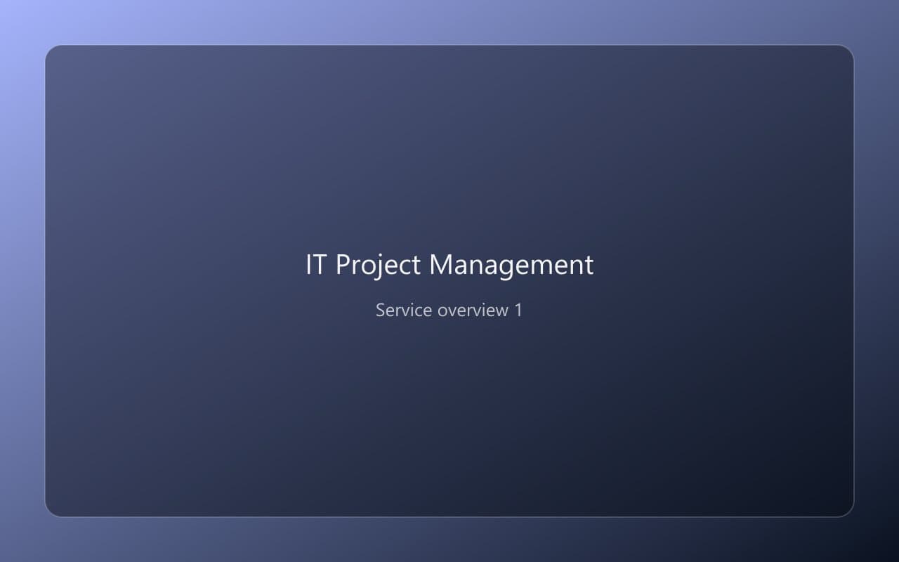 IT Project Management overview 1