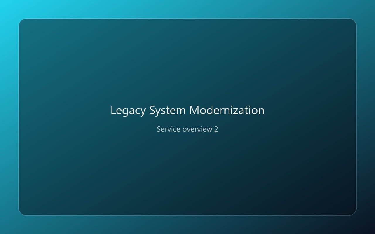 Legacy System Modernization overview 2