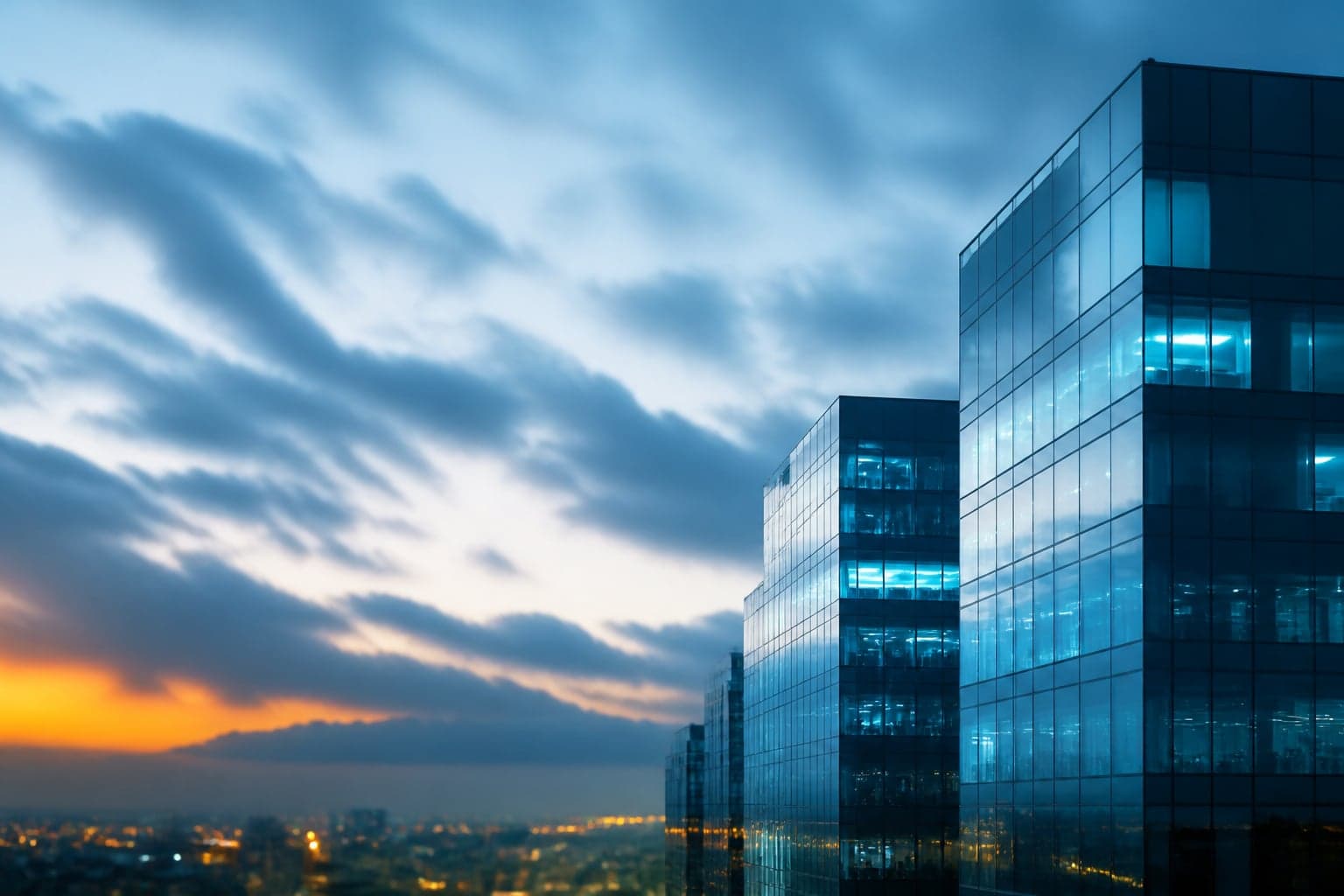 Glass towers and cool light for cloud migration