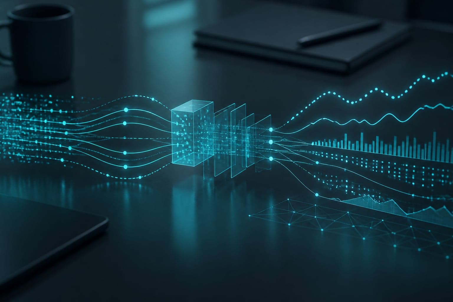 Abstract data visualization glow