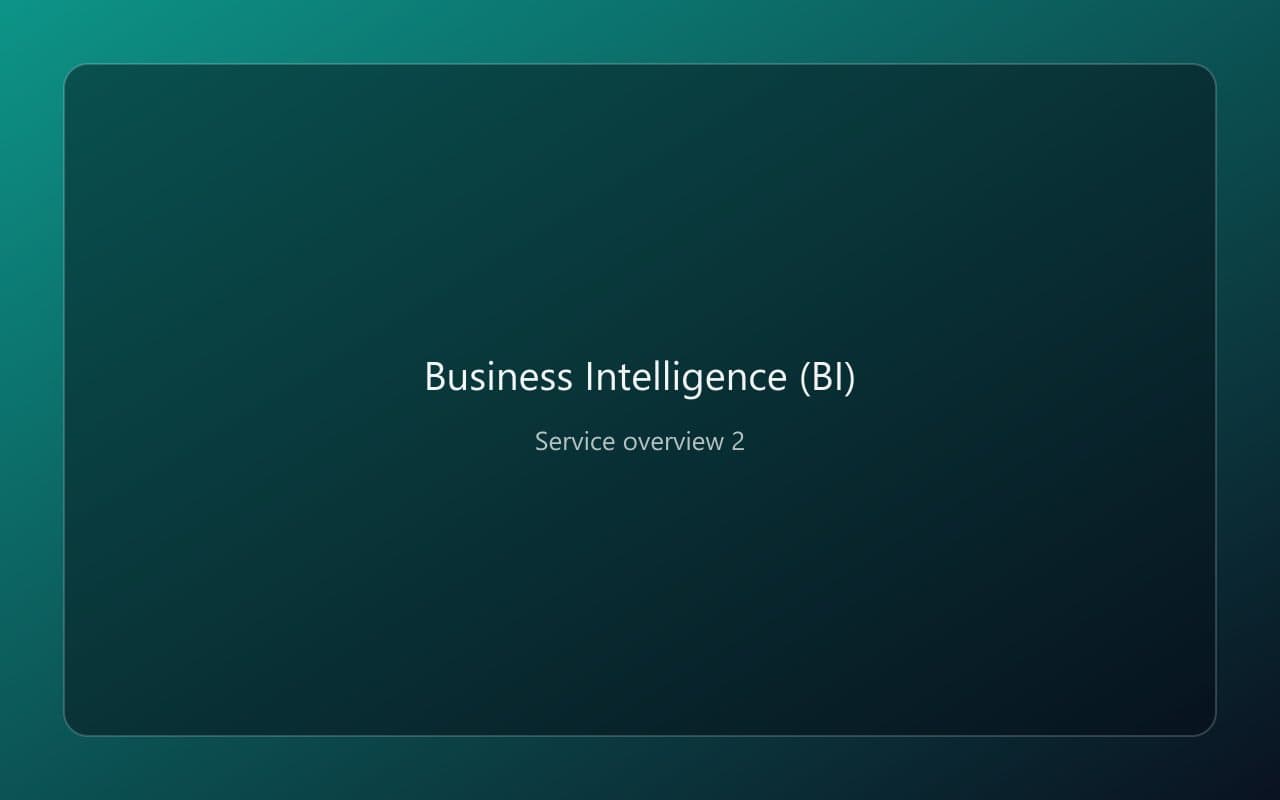 Business Intelligence (BI) overview 2