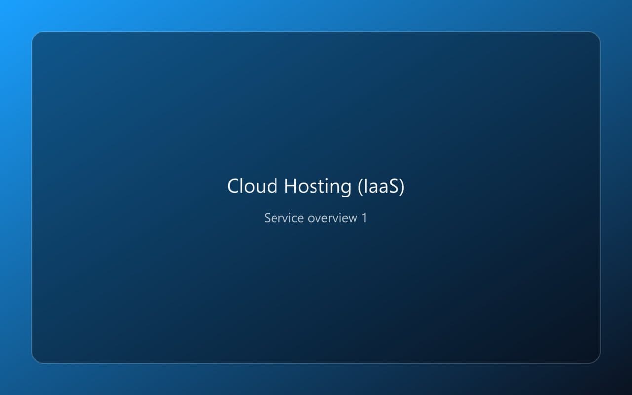 Cloud Hosting (IaaS) overview 1
