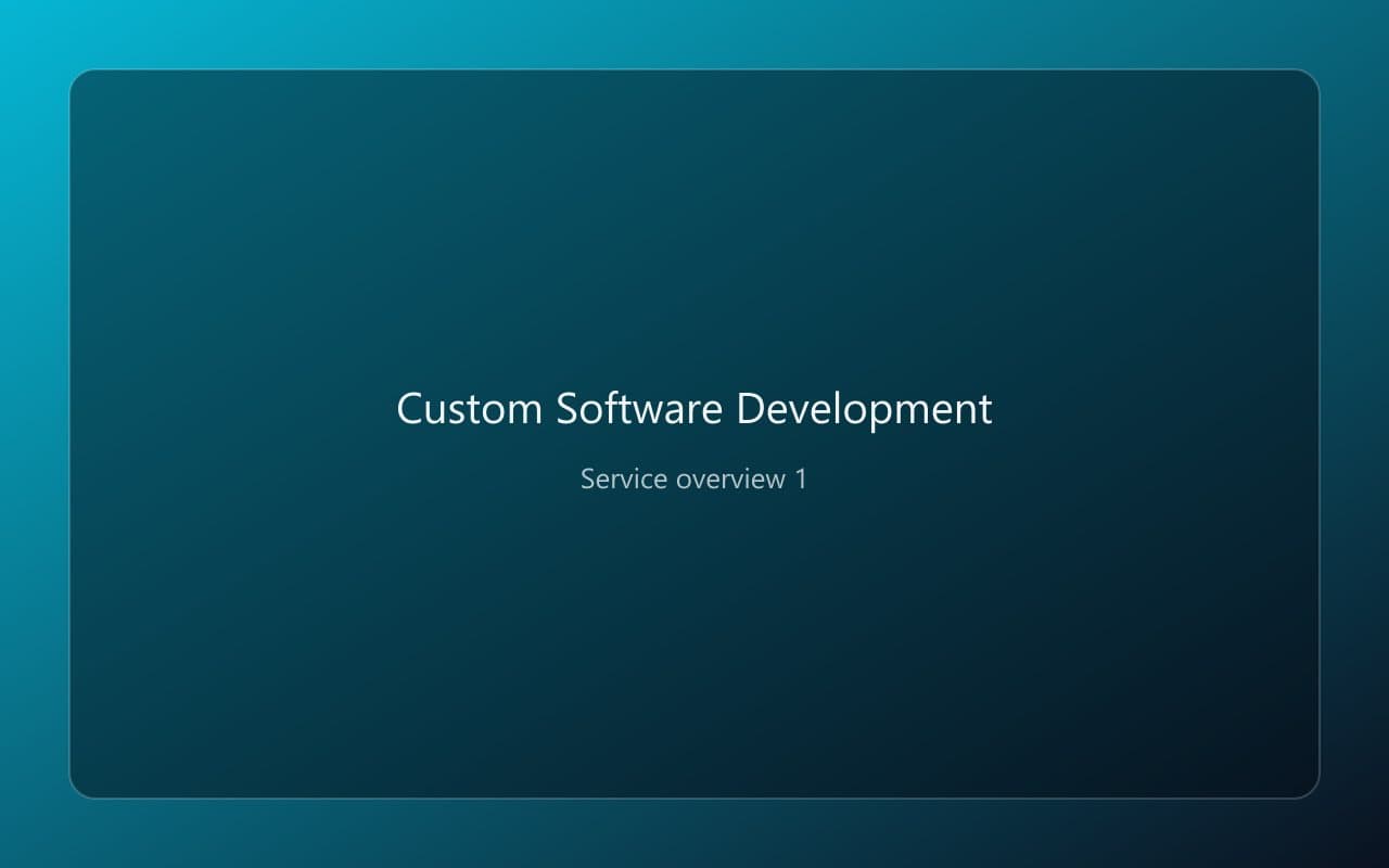 Custom Software Development overview 1