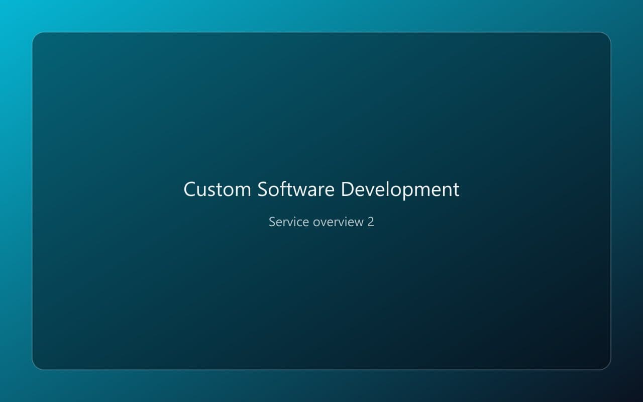 Custom Software Development overview 2