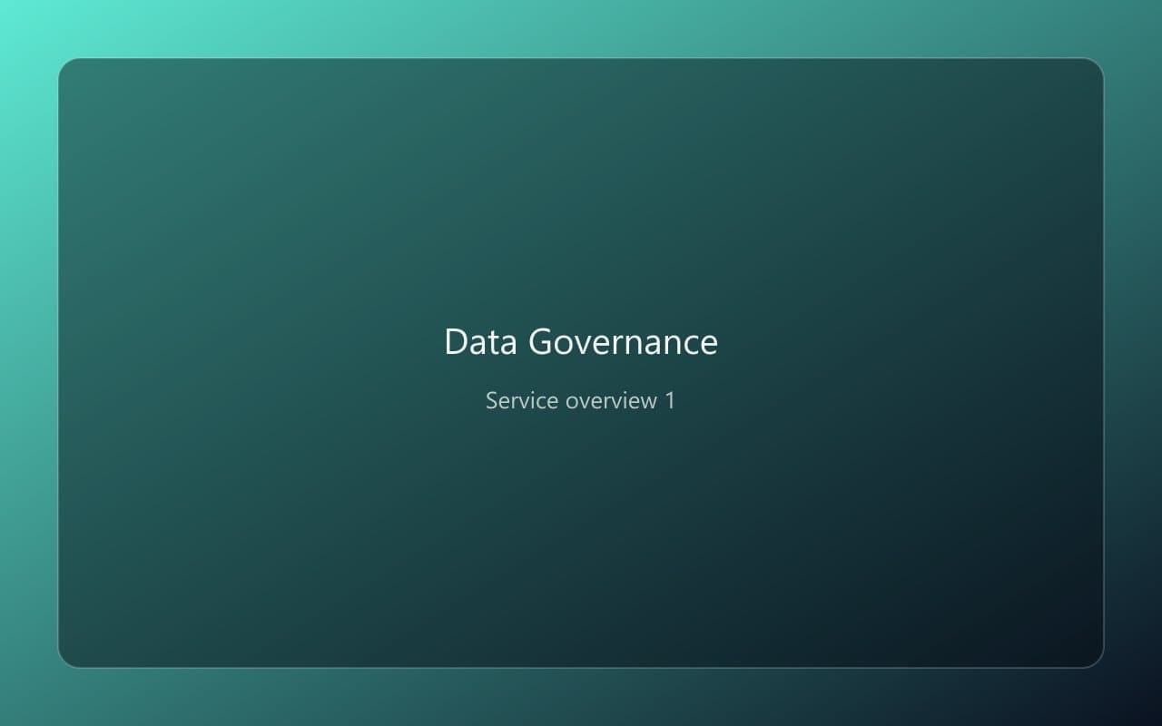 Data Governance overview 1