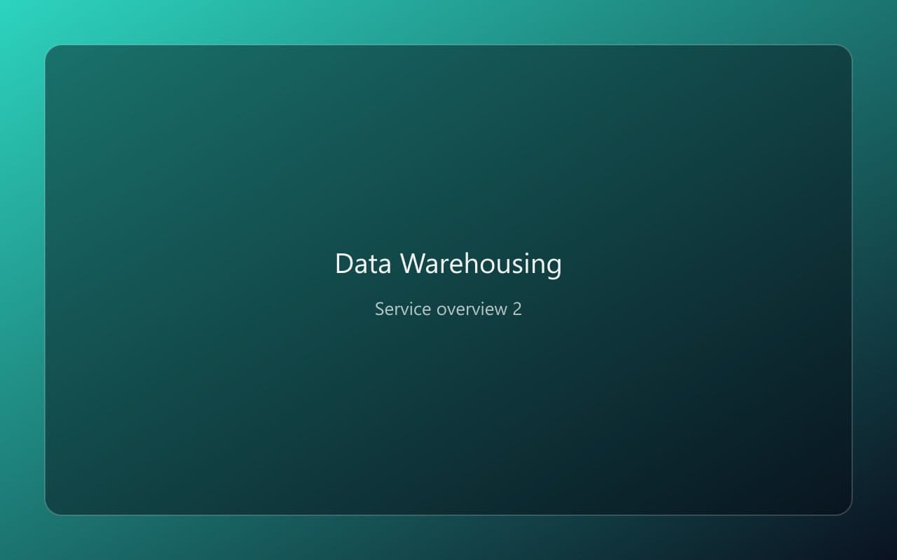 Data Warehousing overview 2