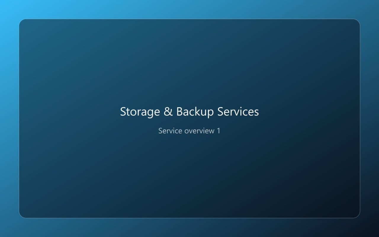 Storage & Backup Services overview 1